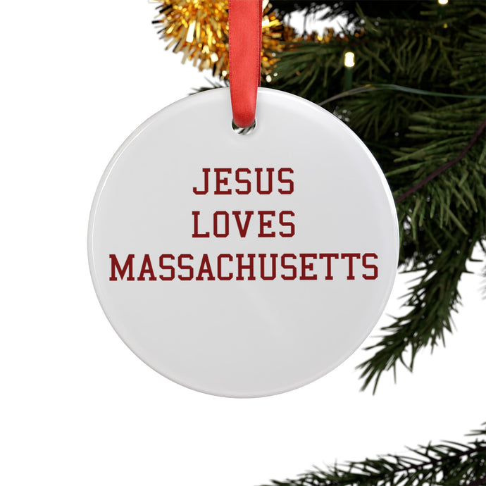 Jesus Loves Massachusetts - Acrylic Ornament