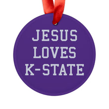 Load image into Gallery viewer, Jesus Loves Kansas State - Acrylic Ornament
