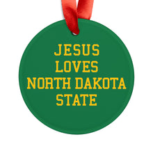 Load image into Gallery viewer, Jesus Loves North Dakota State - Acrylic Ornament
