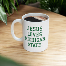 Load image into Gallery viewer, Jesus Loves Michigan State - Ceramic Mug 11oz
