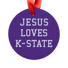 Load image into Gallery viewer, Jesus Loves Kansas State - Acrylic Ornament
