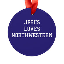 Load image into Gallery viewer, Jesus Loves Northwestern - Acrylic Ornament
