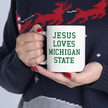 Load image into Gallery viewer, Jesus Loves Michigan State - Ceramic Mug 11oz
