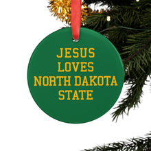 Load image into Gallery viewer, Jesus Loves North Dakota State - Acrylic Ornament
