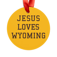Load image into Gallery viewer, Jesus Loves Wyoming, Acrylic Ornament with Ribbon, Christmas gift, Jesus ornament, christmas ornament, xmas tree, Christian Gift, xmas gift
