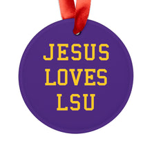 Load image into Gallery viewer, Jesus Loves LSU - Acrylic Ornament
