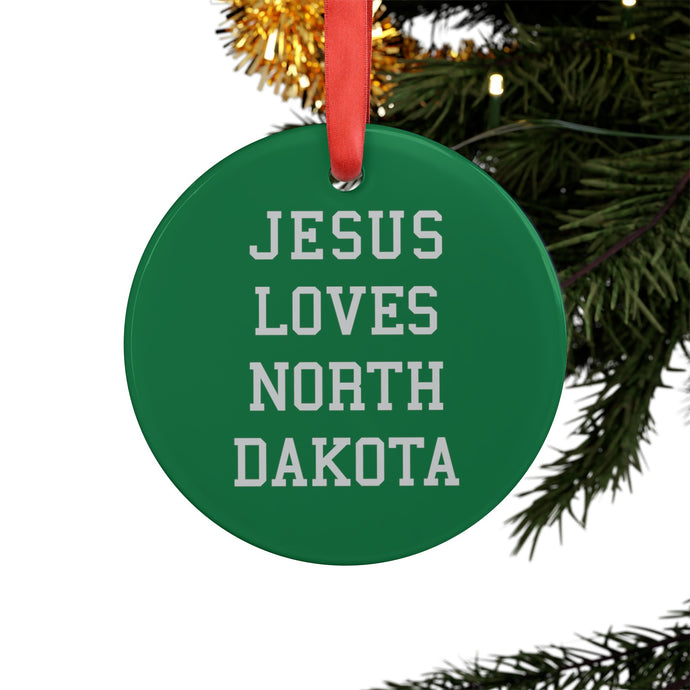 Jesus Loves North Dakota - Acrylic Ornament