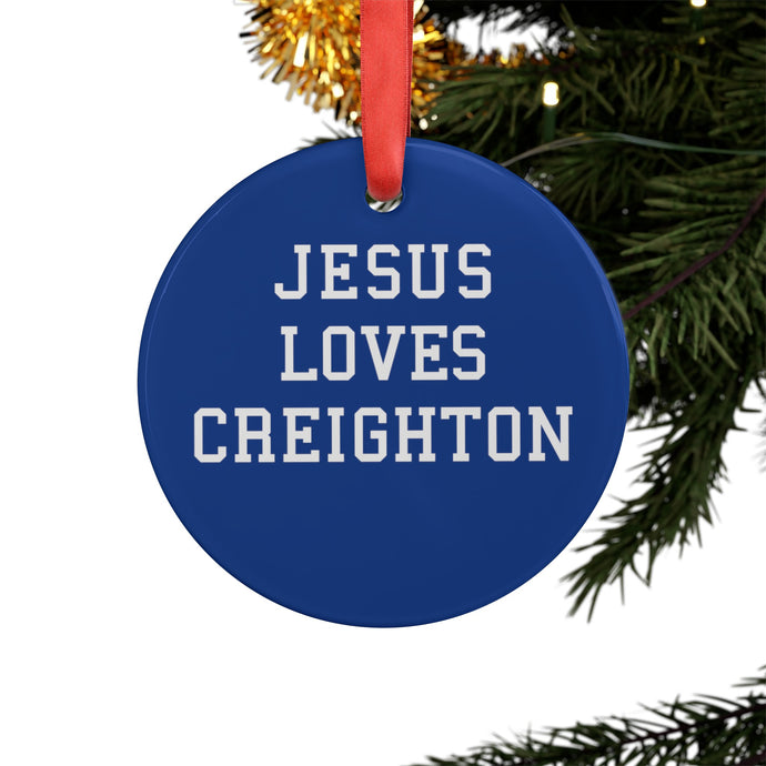 Jesus Loves Creighton - Acrylic Ornament