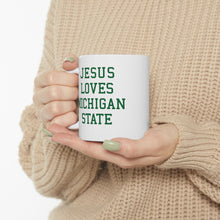 Load image into Gallery viewer, Jesus Loves Michigan State - Ceramic Mug 11oz
