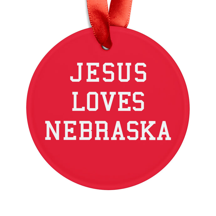 Jesus Loves Nebraska - Acrylic Ornament