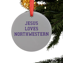 Load image into Gallery viewer, Jesus Loves Northwestern - Acrylic Ornament
