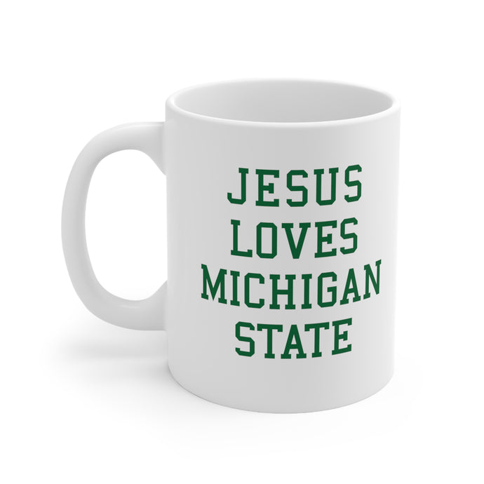 Jesus Loves Michigan State - Ceramic Mug 11oz