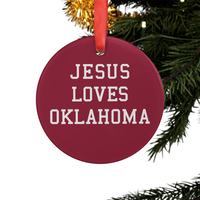 Jesus Loves Oklahoma - Acrylic Ornament