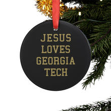 Load image into Gallery viewer, Jesus Loves Georgia Tech - Acrylic Ornament
