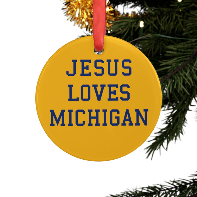 Jesus Loves Michigan - Acrylic Ornament