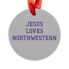 Load image into Gallery viewer, Jesus Loves Northwestern - Acrylic Ornament
