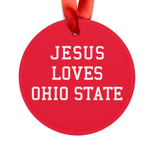 Load image into Gallery viewer, Jesus Loves Ohio State - Acrylic Ornament
