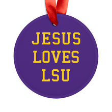 Load image into Gallery viewer, Jesus Loves LSU - Acrylic Ornament
