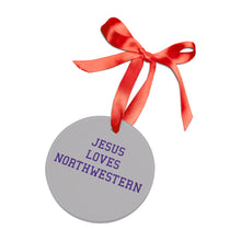 Load image into Gallery viewer, Jesus Loves Northwestern - Acrylic Ornament
