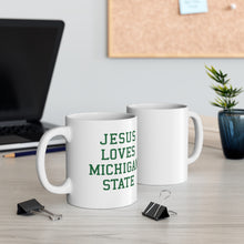 Load image into Gallery viewer, Jesus Loves Michigan State - Ceramic Mug 11oz
